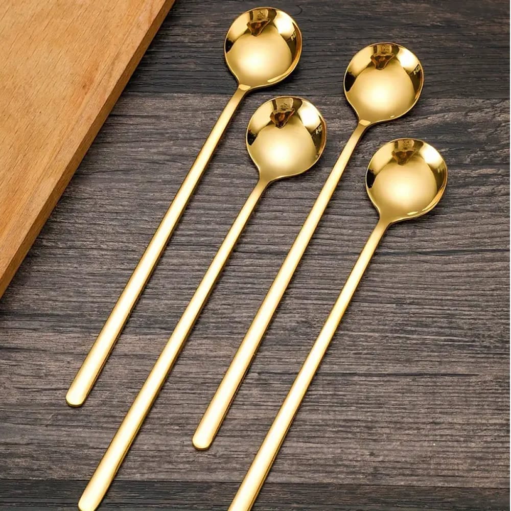 Long Handle Gold Matcha Spoons