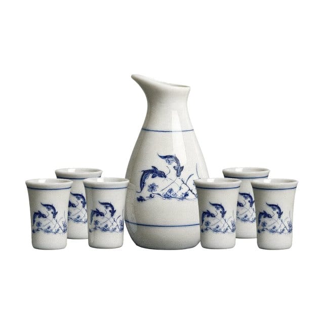 Minghua Blue & White Sake Set