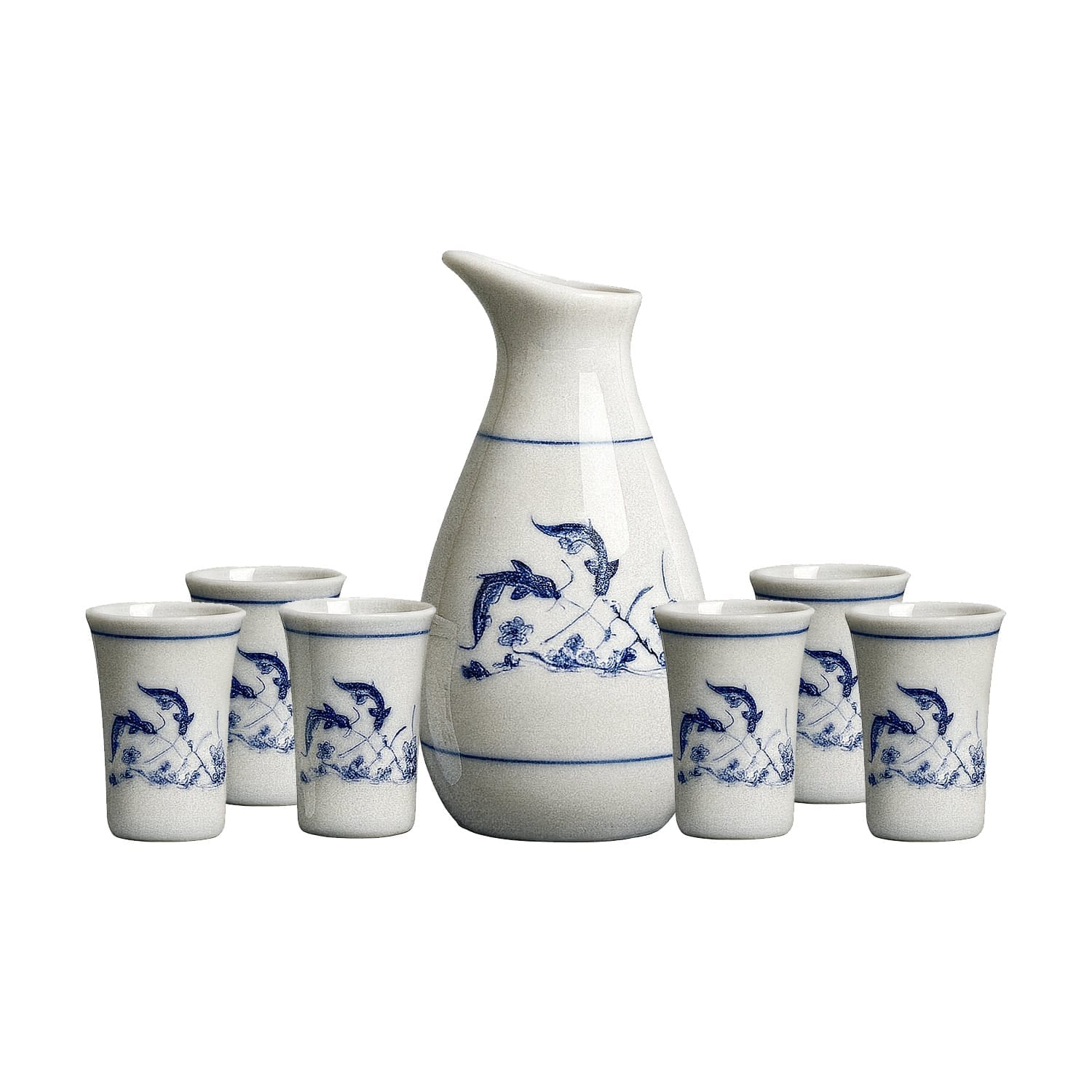 Minghua Blue & White Sake Set