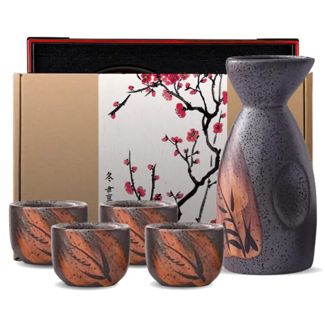 Momiji Kuro Sake Set