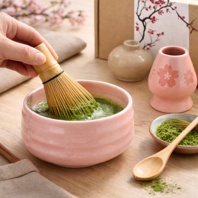 Soft Pink Sakura Matcha Tea Set Collection