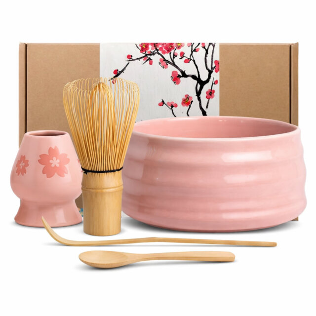Soft Pink Sakura Matcha Tea Set Collection