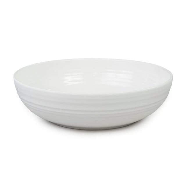 White Melamine Shallow Bowl