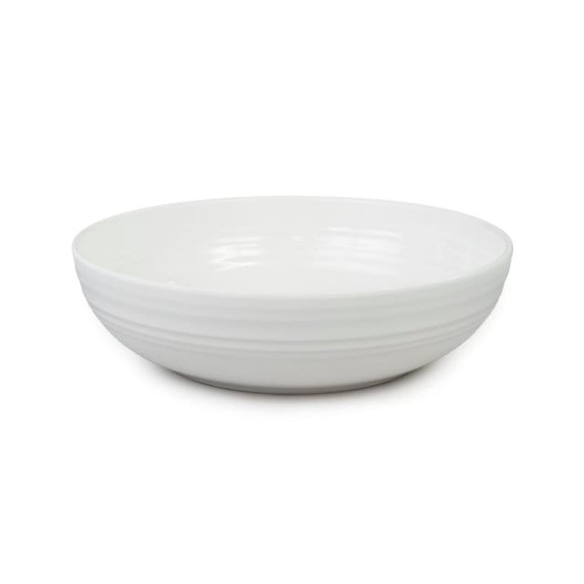 White Melamine Shallow Bowl 8 Inch