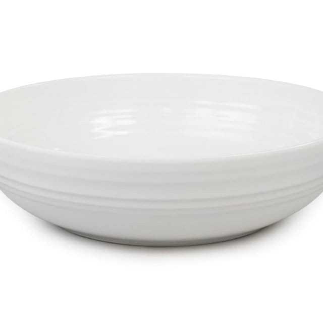 White Melamine Shallow Bowls