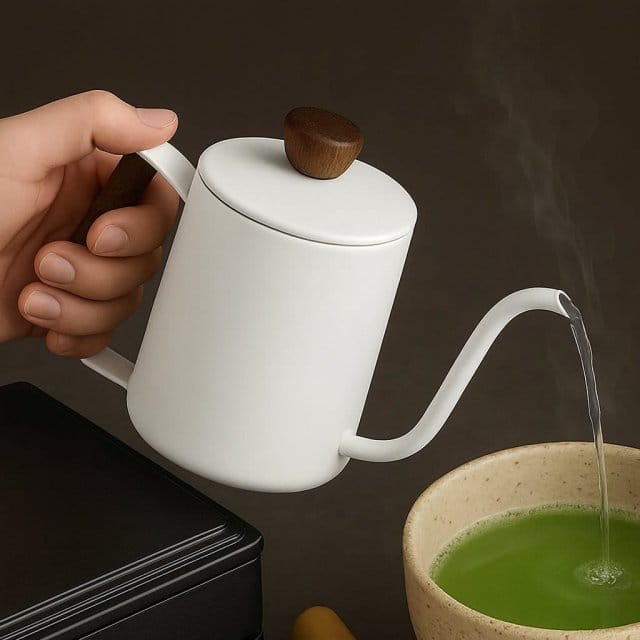 White Pour Over Matcha Kettle