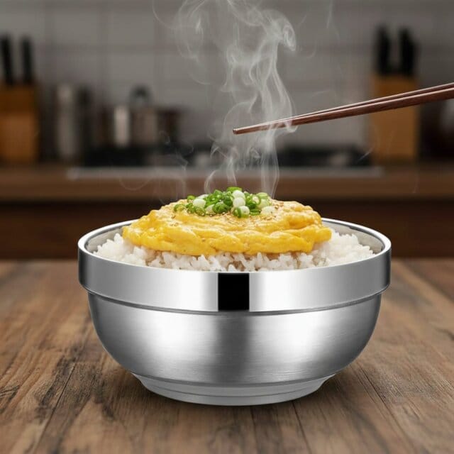 Double Layer Stainless Steel Donburi Bowl