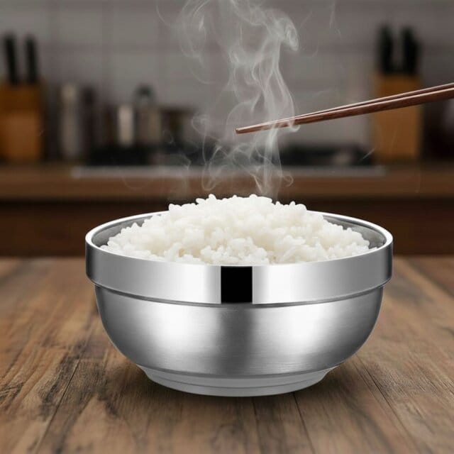 Double Layer Stainless Steel Rice Bowl