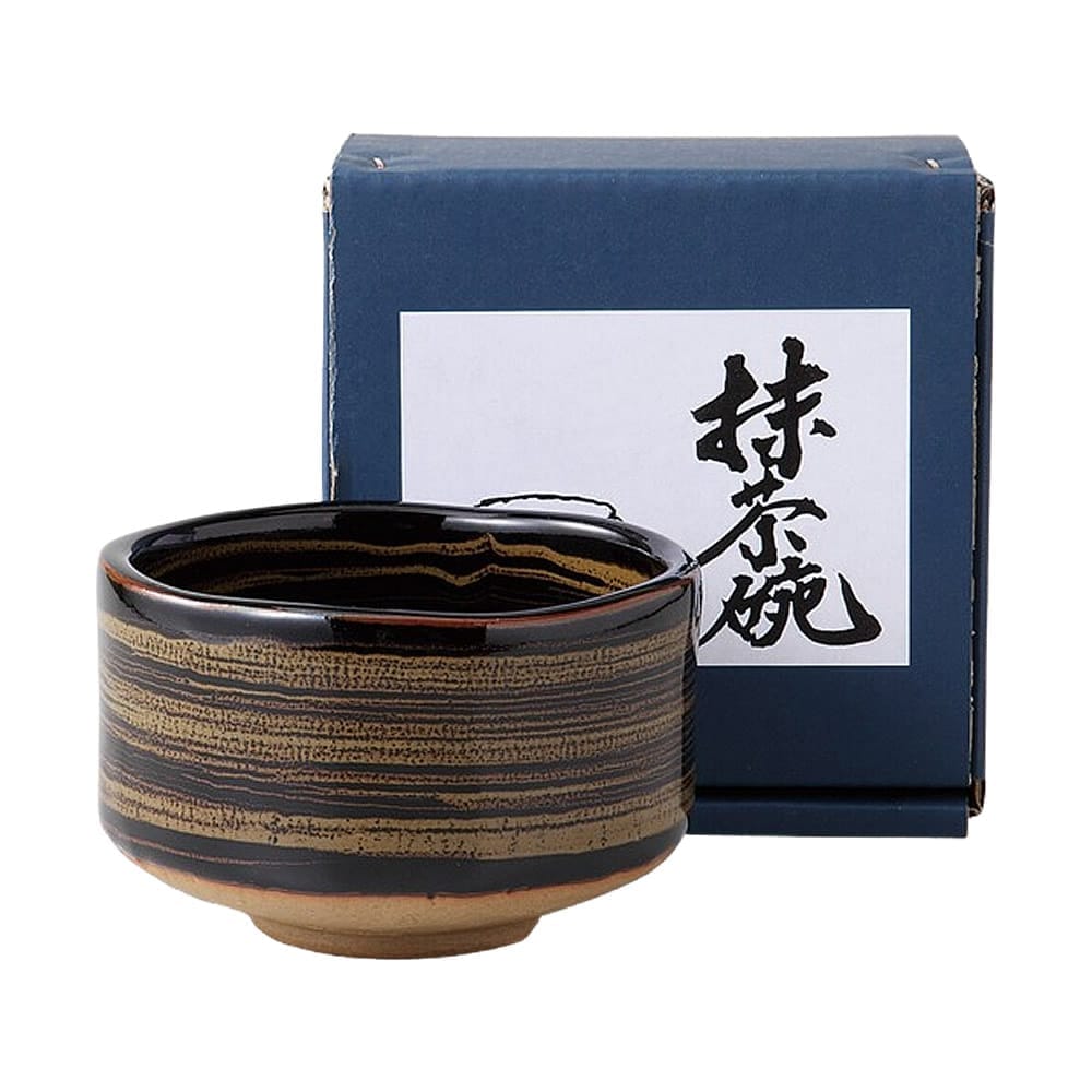 Glazed Black & Gold Macha Bowl