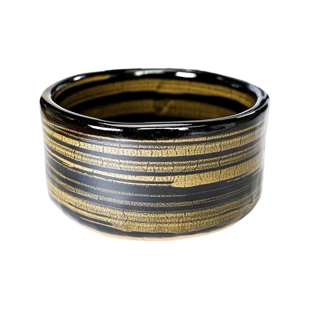 Glazed Black & Gold Macha Bowl