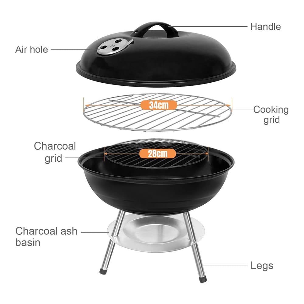 Portable Bbq Charcoal Grill Parts