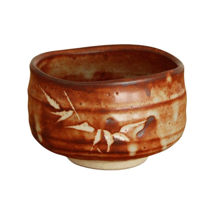 Shuzan Bamboo Motif Shino Matcha Bowl
