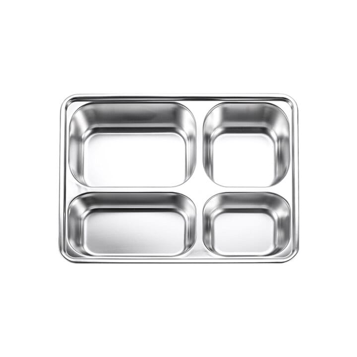 Stainless Steel 4 Compartment Bento Tray Stainless Steel 4 Compartment Bento Tray