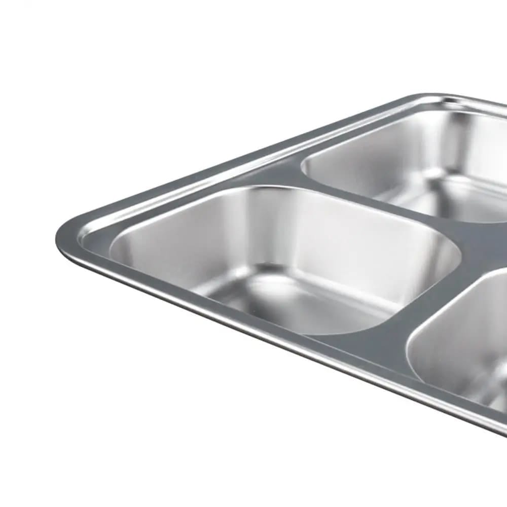 Stainless Steel 4 Compartment Bento Trays Stainless Steel 4 Compartment Bento Trays