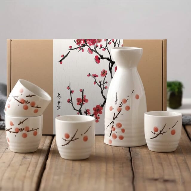 Sakura Blossom Sake Tokkuri & Ochoko Set