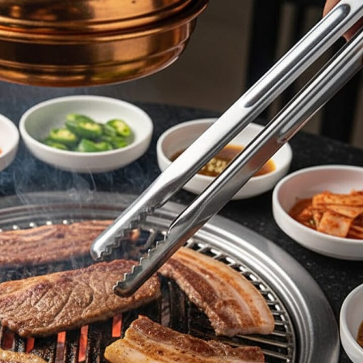 Stainless Steel Bbq Grill Tong Close