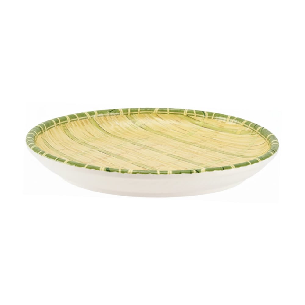 Bamboo Texture Round Melamine Plate