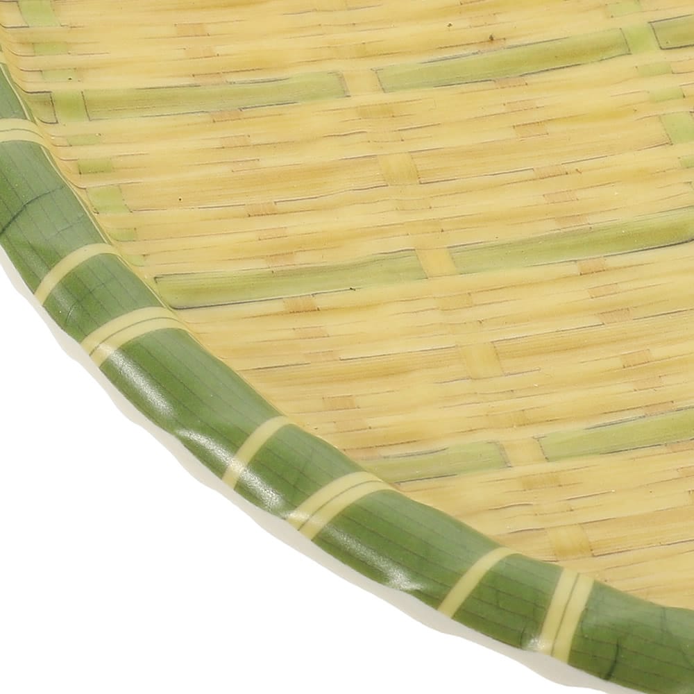 Bamboo Texture Round Melamine Plate Close