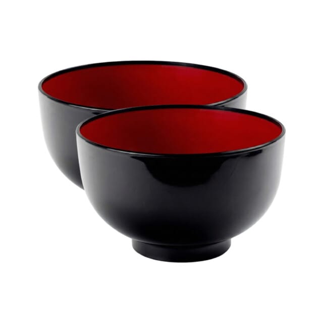 Black & Red Donburi Bowl Set