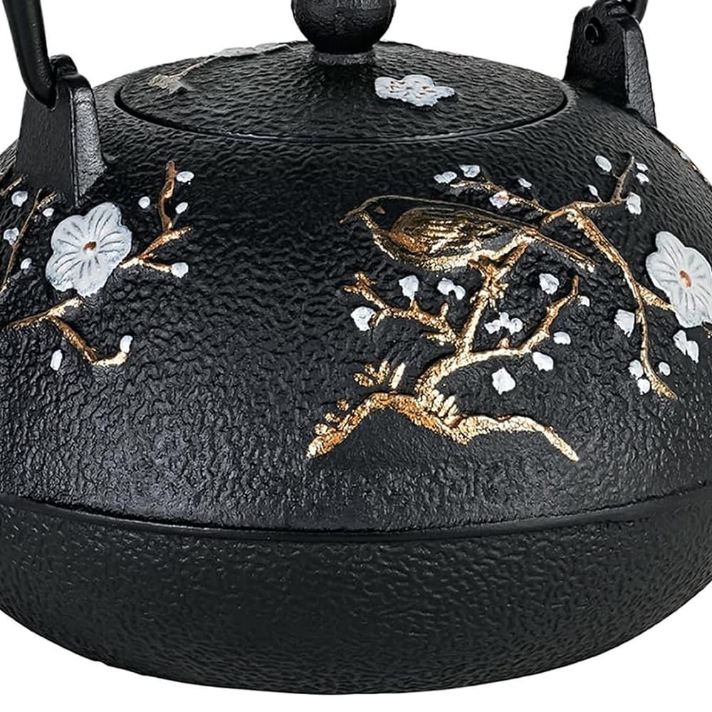 Cherry Blossom Cast Iron Teapot Close Up