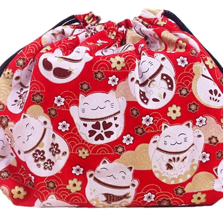 Lucky Neko &Amp; Sakura Bento Box Bag