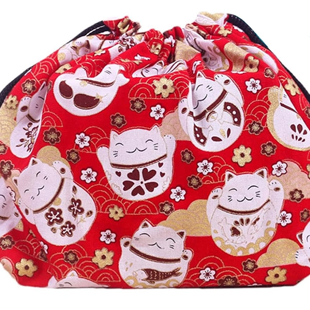 Lucky Neko & Sakura Bento Box Bag