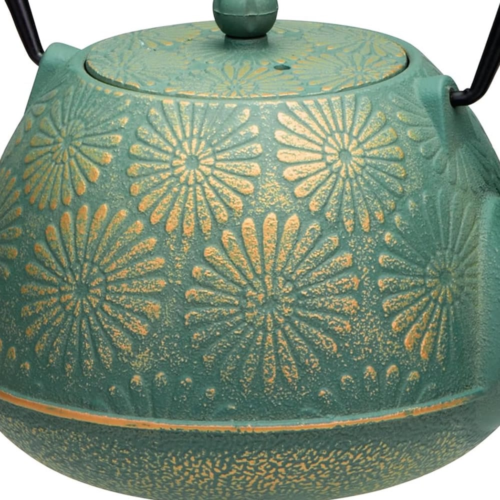 Midori Daisy Cast Iron Teapot Detail Midori Daisy Cast Iron Teapot Detail