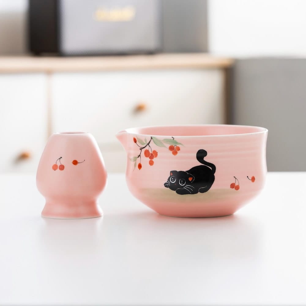 Momoiro Neko Matcha Tea Set Top