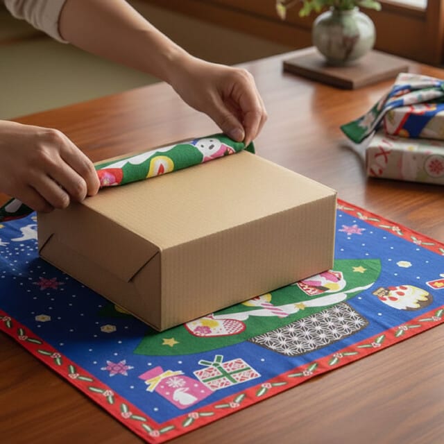 Neko Christmas Furoshiki Cloth