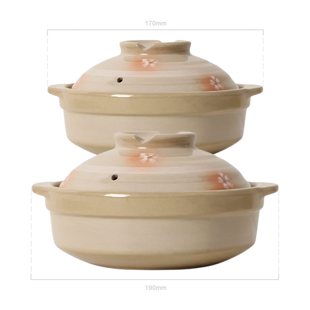 Sakura Hana Clay Pot Donabe Dimensions