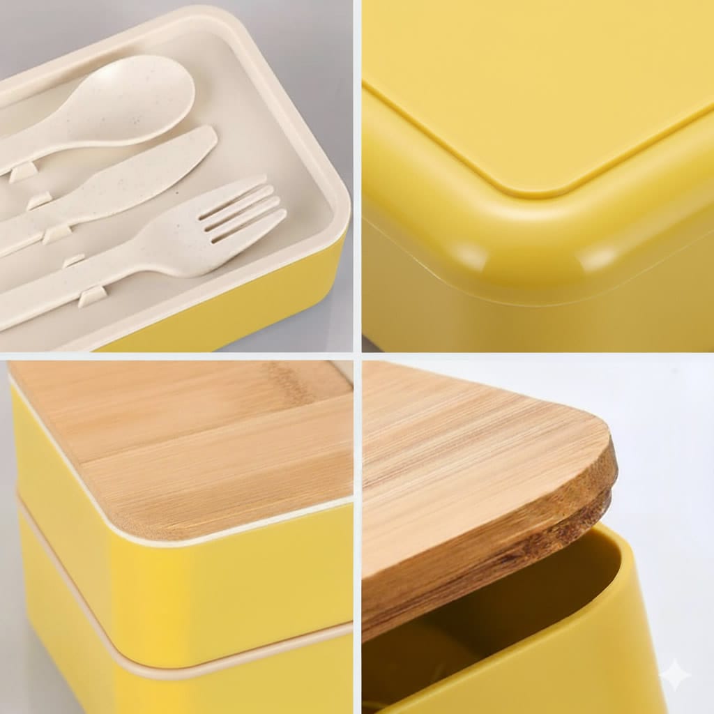 Watashi Yellow Bento Lunch Box Set