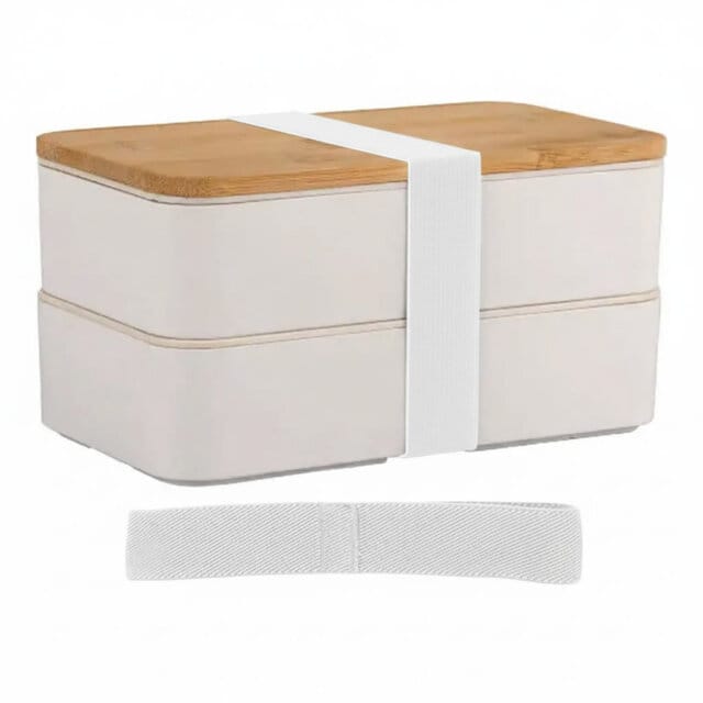 White Bento Lunch Box Strap1