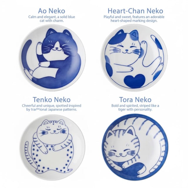 Cute Neko Sauce Dish Collection