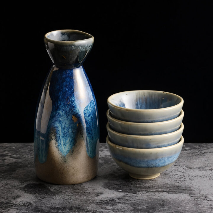 Seiran Tokkuri &Amp; Ochoko Sake Setto