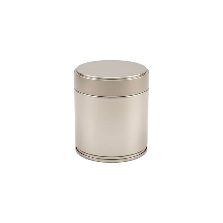 Silver Metal Matcha Canister Silver Metal Matcha Canister