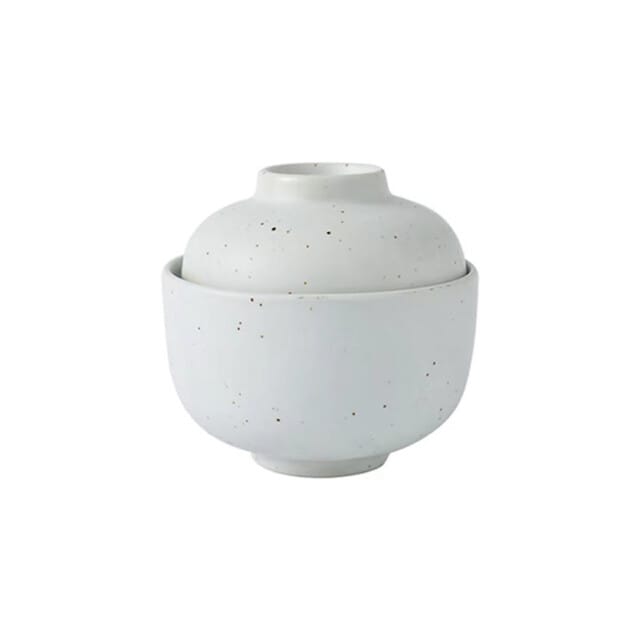 White Mattohowaito Bowl & Lid