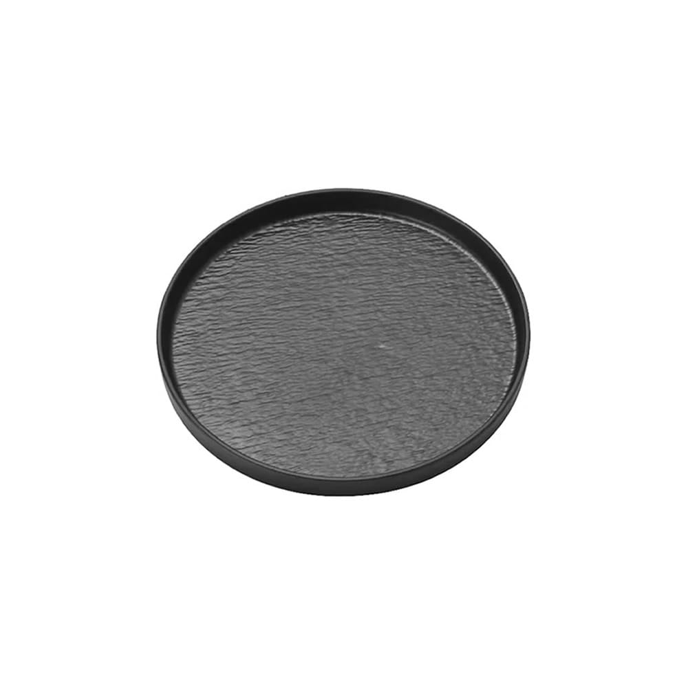 Black Melamine Rippled Plate