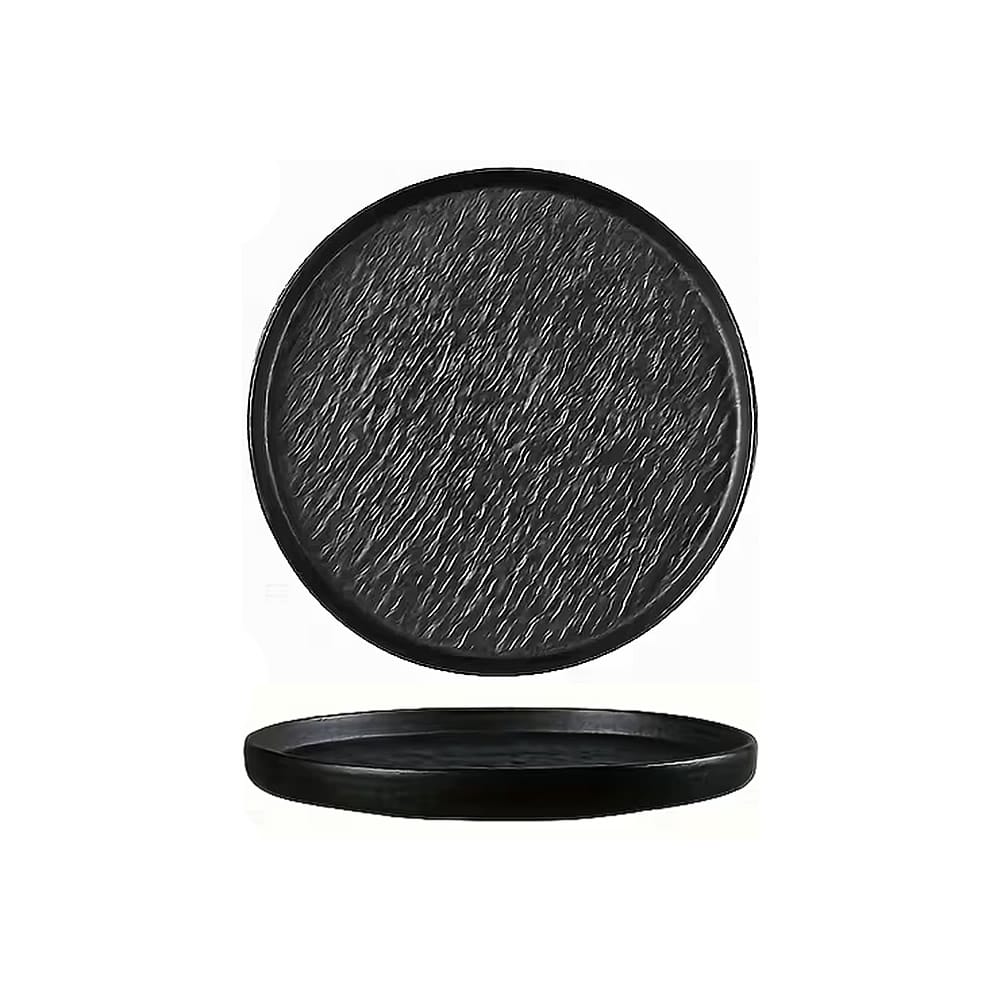 Black Melamine Rippled Plates