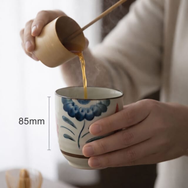 Blue Kiku Medium Ceramic Cups