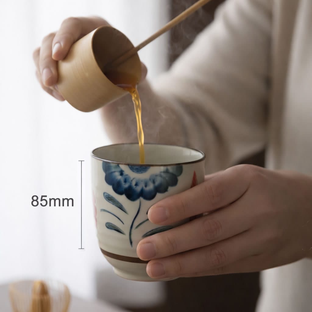 Blue Kiku Medium Ceramic Cups Blue Kiku Medium Ceramic Cups