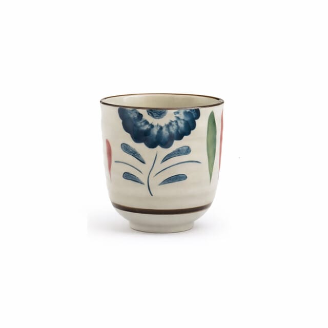 Blue Kiku Medium Ceramic Cups