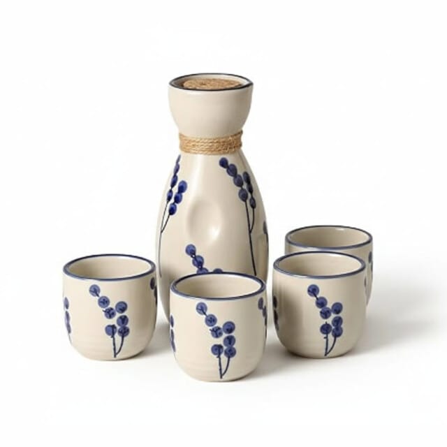 Blue Tanpopo Sake Bottle