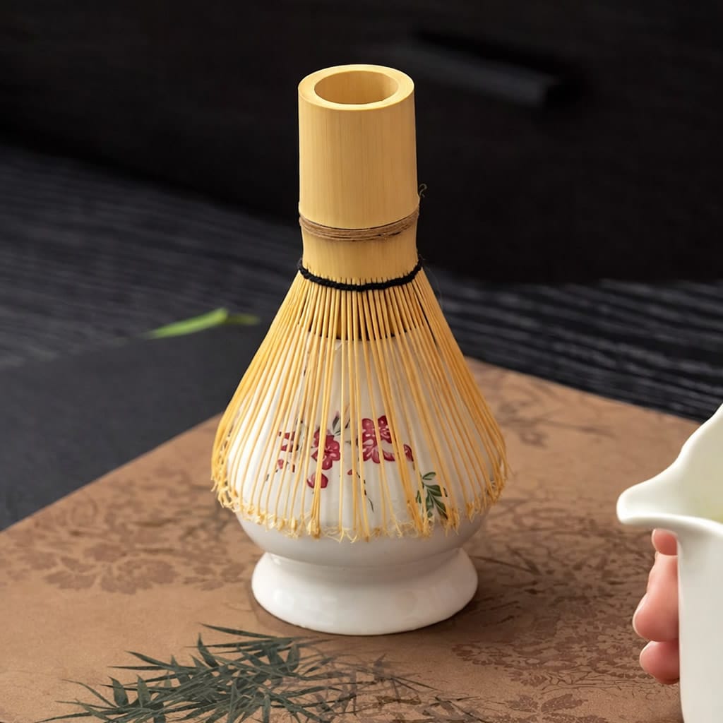 Floral Matcha Whisk & Holder Set
