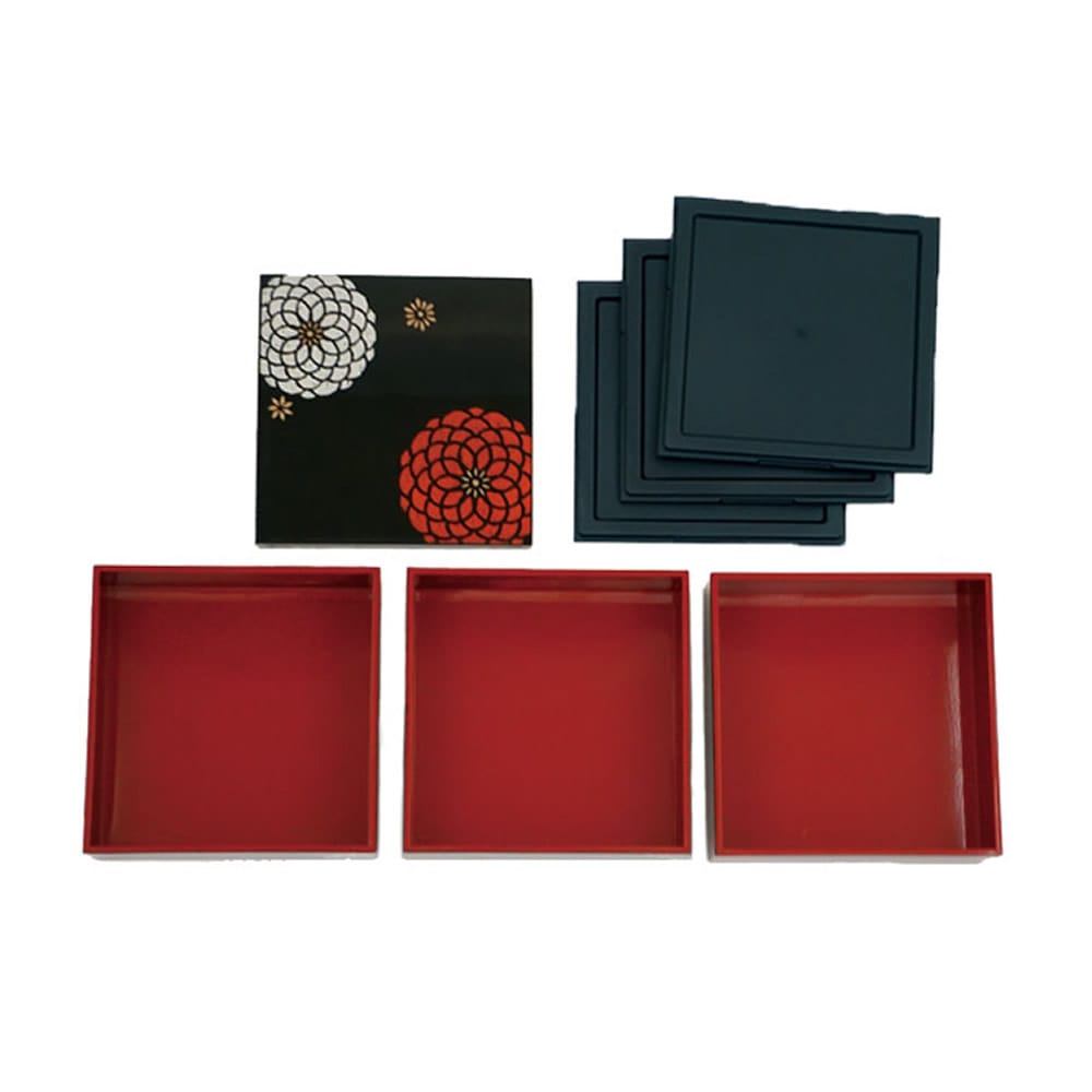 Hakoya Black Kiku Jubako Hakoya Black Kiku Jubako