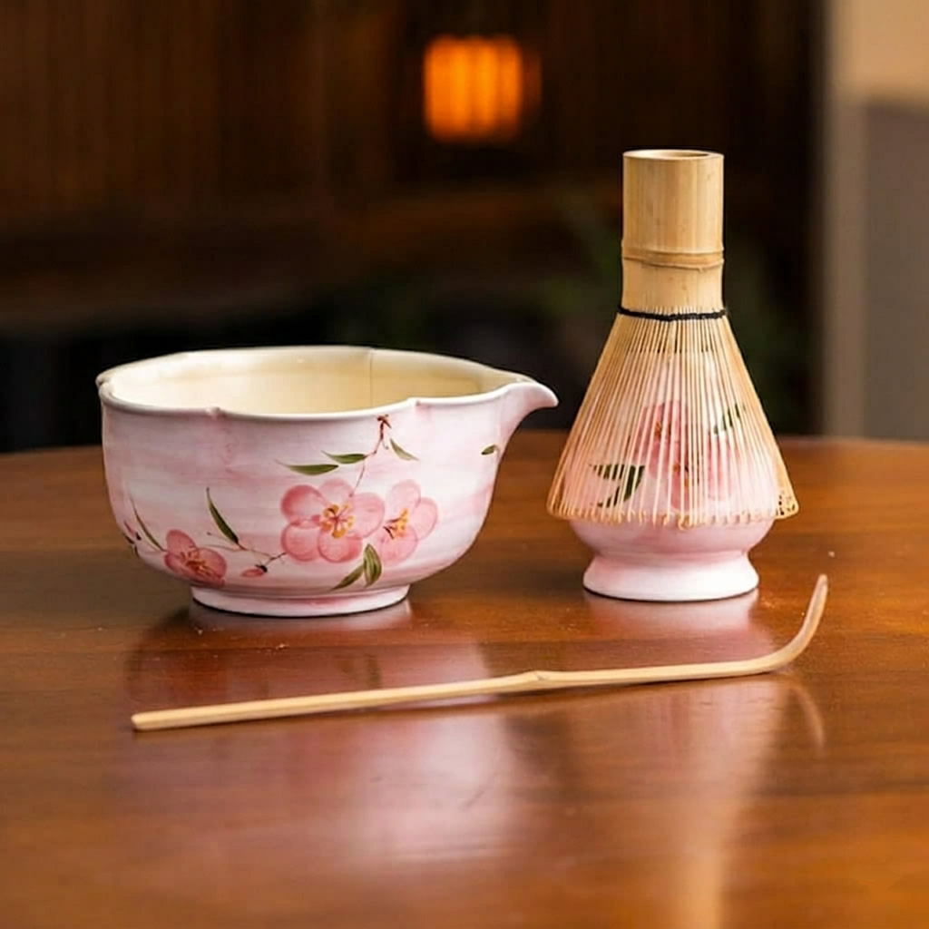 Hand Crafted Cherry Blossom Matcha Set
