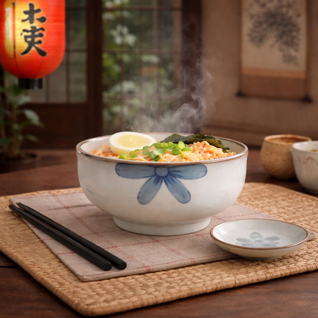 Hisseki Floral Noodle Bowl Set