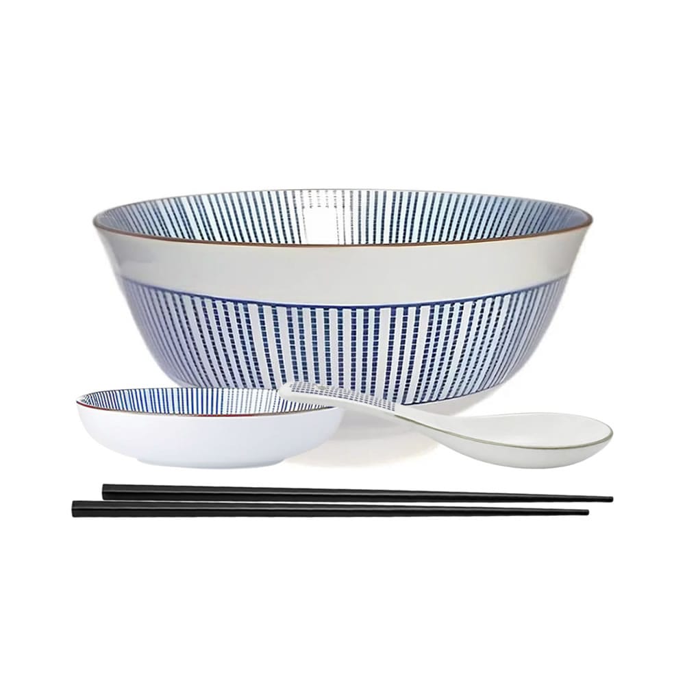 Hōshajō Blue Noodle Bowl Set