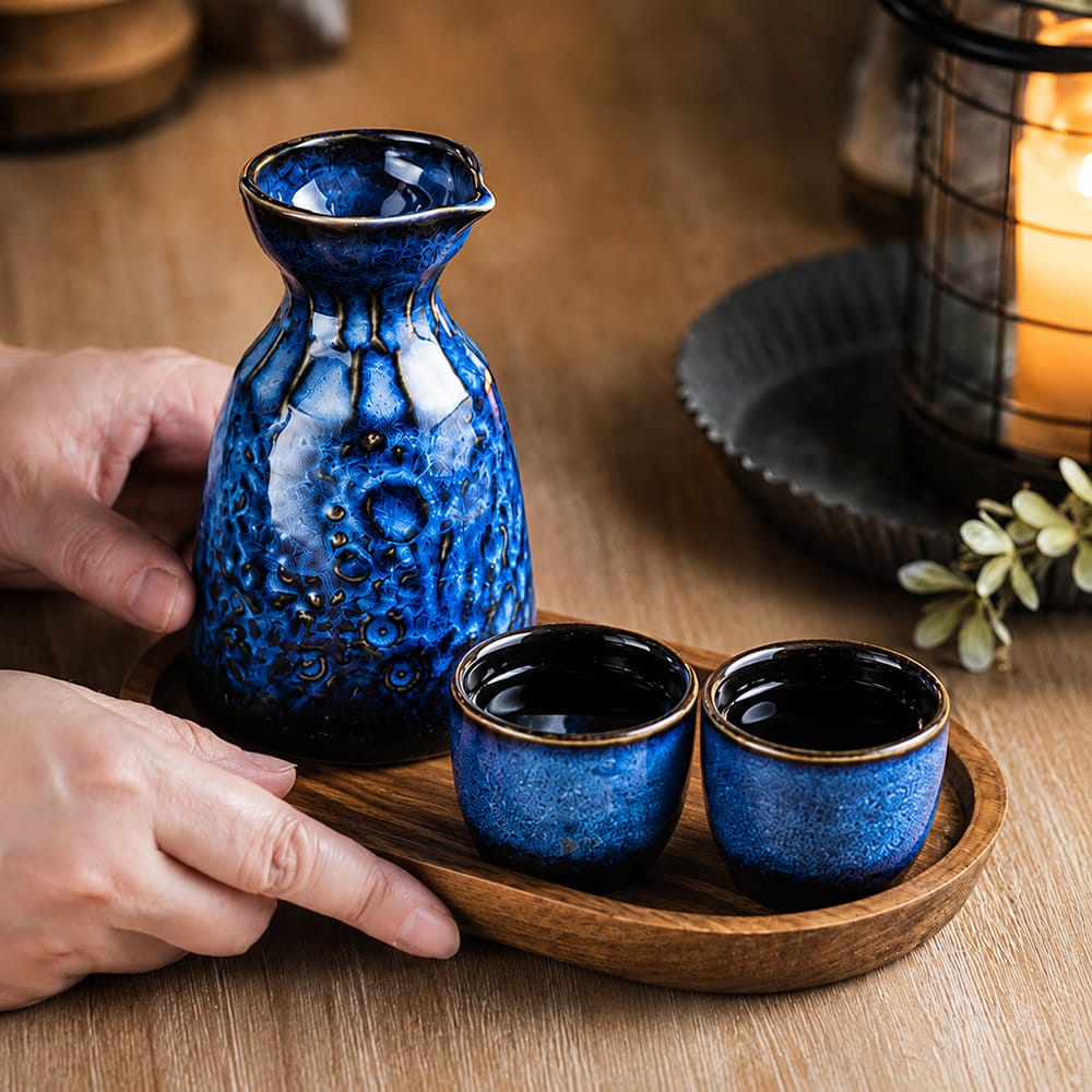 Midnight Blue Sake Settos