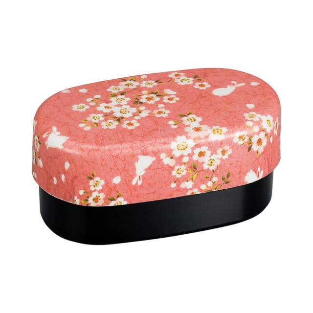 Pink Sakura Usagi Oval Bento Box