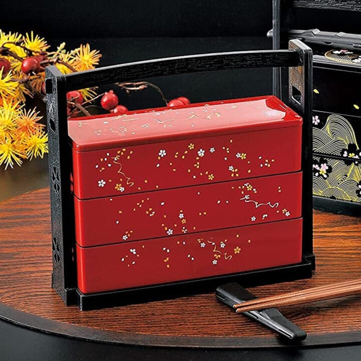 Red Sakura Lunch Box Set